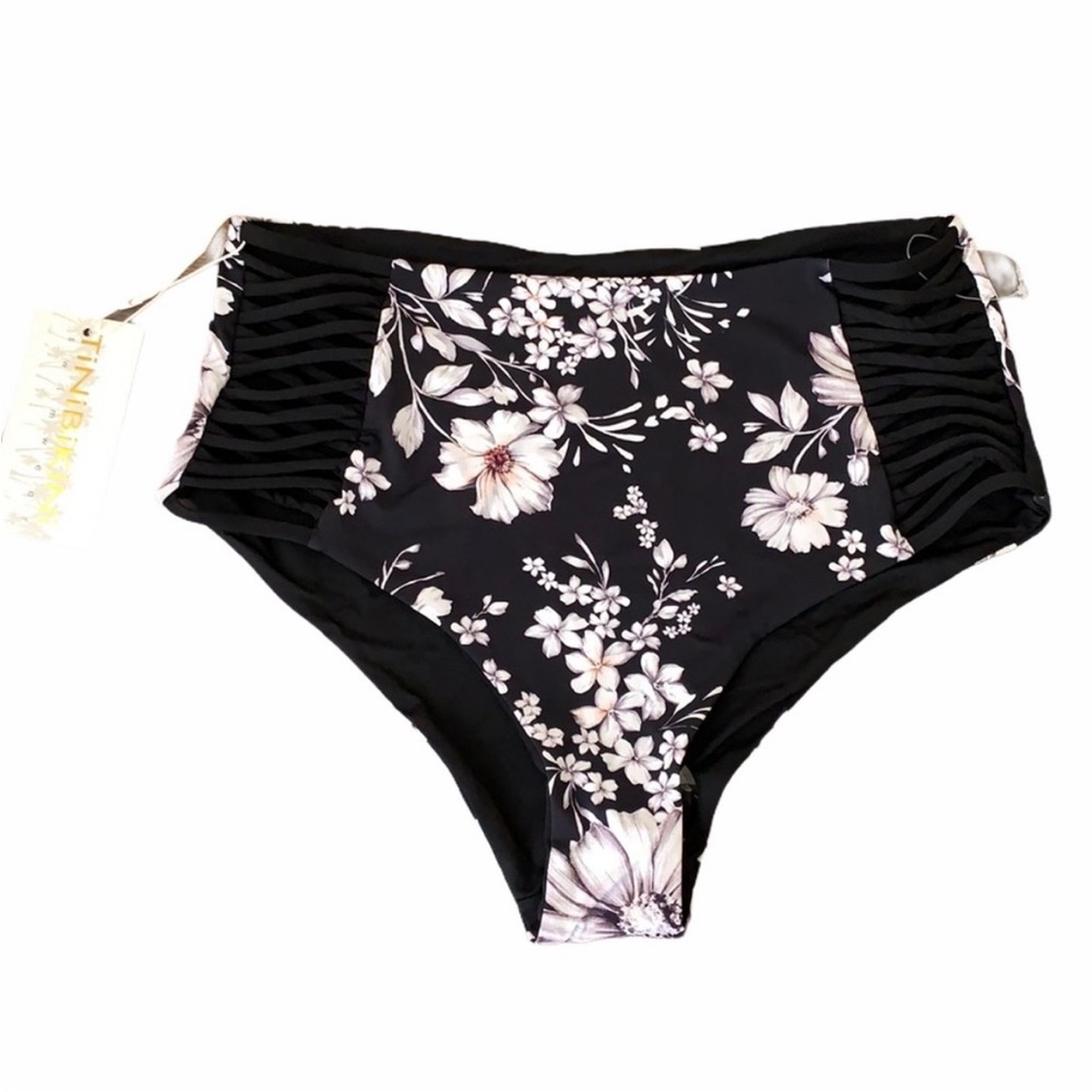 Tinibikini swim strappy high waist bottom floral print Sz. S